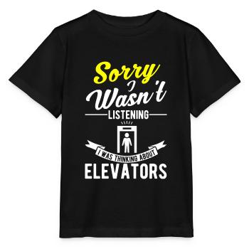 Je n’écoute pas je pense ascenseur ascenseur - T-shirt bio MINI CREATOR Stanley/Stella Enfant - noir - Devant - Mikhail (115cm)