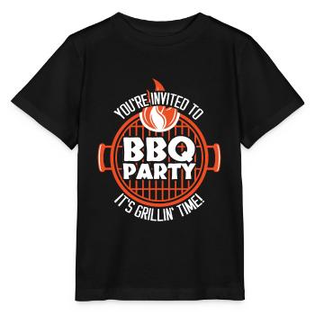 Invited To BBQ Party Grillin Time - Stanley/Stella MINI CREATOR Kids’ T-Shirt - black - Front - Mikhail (115cm)