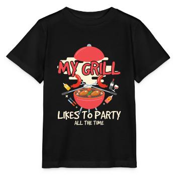 My Grill Likes To Party Barbecue - Stanley/Stella MINI CREATOR Kids’ T-Shirt - black - Front - Mikhail (115cm)