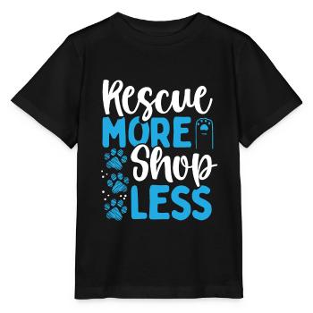 Dog Rescue More Shop Less Animal Rescue Rescuer - Stanley/Stella MINI CREATOR Kids’ T-Shirt - black - Front - Mikhail (115cm)