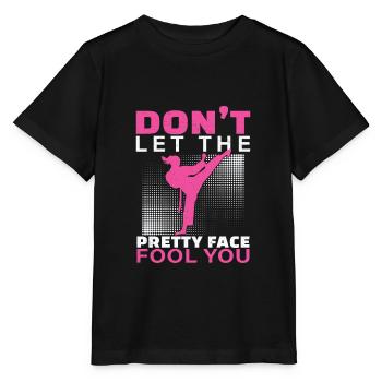 Don't Let The Pretty Face Fool You Drôle Karaté - T-shirt bio MINI CREATOR Stanley/Stella Enfant - noir - Devant - Mikhail (115cm)