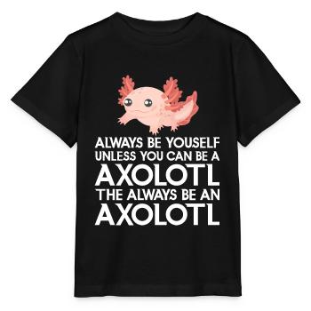 Axolotl Amphibie Lurch Salamander - Stanley/Stella Kinder T-Shirt MINI CREATOR  - Schwarz - Vorne - Mikhail (115cm)