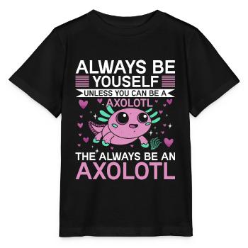 Axolotl Amphibie Lurch Salamander - Stanley/Stella Kinder T-Shirt MINI CREATOR  - Schwarz - Vorne - Mikhail (115cm)