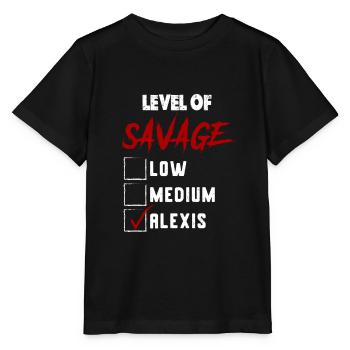 Niveau de Savage: ALEXIS Coche Nouveauté Personnalisée N - T-shirt bio MINI CREATOR Stanley/Stella Enfant - noir - Devant - Mikhail (115cm)