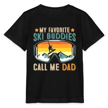 Ski Buddies Appelez-moi Papa Vintage - T-shirt bio MINI CREATOR Stanley/Stella Enfant - noir - Devant - Mikhail (115cm)