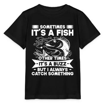 Fishing Fishing Angler Fisherman Fishing Rod - Stanley/Stella MINI CREATOR Kids’ T-Shirt - black - Front - Mikhail (115cm)