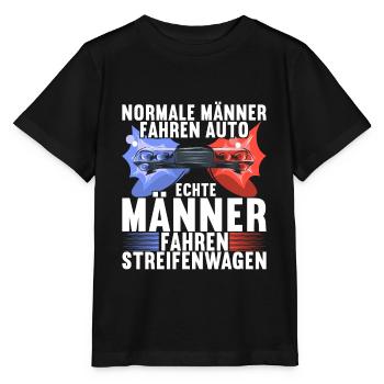 Polizei Polizist - Stanley/Stella Kinder T-Shirt MINI CREATOR  - Schwarz - Vorne - Mikhail (115cm)