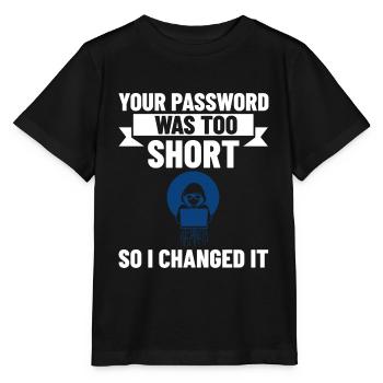 Password Hacker Security Computer Hacking - Stanley/Stella MINI CREATOR Kids’ T-Shirt - black - Front - Mikhail (115cm)