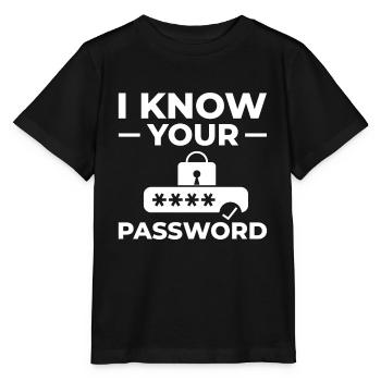 Password Hacker Security Computer Hacking - Stanley/Stella MINI CREATOR Kids’ T-Shirt - black - Front - Mikhail (115cm)