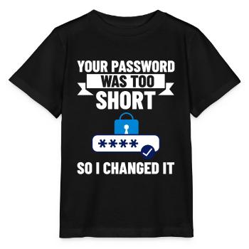 Password Hacker Security Computer Hacking - Stanley/Stella MINI CREATOR Kids’ T-Shirt - black - Front - Mikhail (115cm)