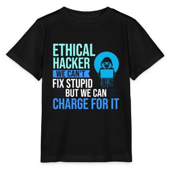 Ethical Hacker Security Computer Hacking - Stanley/Stella MINI CREATOR Kids’ T-Shirt - black - Front - Mikhail (115cm)