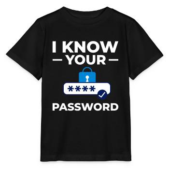 Password Hacker Security Computer Hacking - Stanley/Stella MINI CREATOR Kids’ T-Shirt - black - Front - Mikhail (115cm)