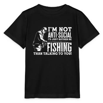 Cadeau amusant de pêcheur - T-shirt bio MINI CREATOR Stanley/Stella Enfant - noir - Devant - Mikhail (115cm)