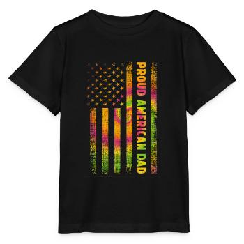 Stolzer Amerikanischer Papa - Stanley/Stella Kinder T-Shirt MINI CREATOR  - Schwarz - Vorne - Mikhail (115cm)