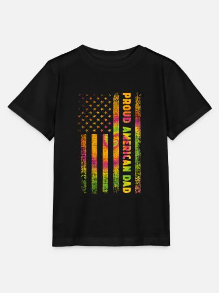 Stolzer Amerikanischer Papa - Stanley/Stella Kinder T-Shirt MINI CREATOR  - Schwarz