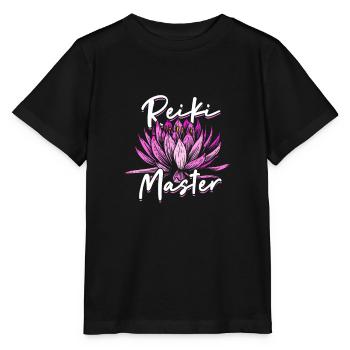 Reiki Meister - Blume - Stanley/Stella Kinder T-Shirt MINI CREATOR  - Schwarz - Vorne - Mikhail (115cm)