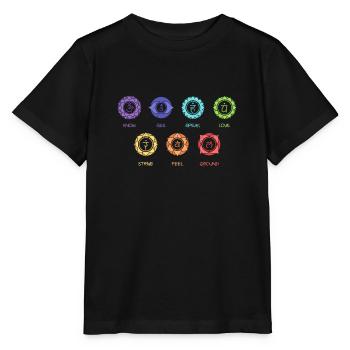 Seven Chakra know see speak love strive feel - Stanley/Stella MINI CREATOR Kids’ T-Shirt - black - Front - Mikhail (115cm)
