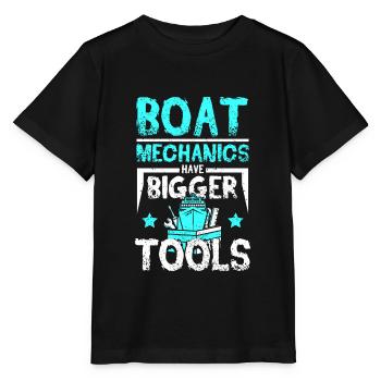 Les mécaniciens de bateaux ont des outils plus gros - T-shirt bio MINI CREATOR Stanley/Stella Enfant - noir - Devant - Mikhail (115cm)