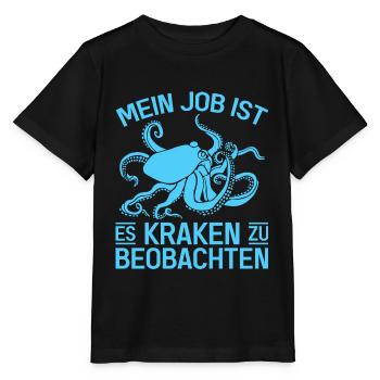 Meeresbiologe Kraken Meeresforscher Oktopus - Stanley/Stella Kinder T-Shirt MINI CREATOR  - Schwarz - Vorne - Mikhail (115cm)