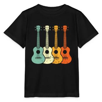 Ukulélé - T-shirt bio MINI CREATOR Stanley/Stella Enfant - noir - Devant - Mikhail (115cm)