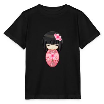 Japon Cherry Blossom Geisha Japonais Tokyo Kawaii - T-shirt bio MINI CREATOR Stanley/Stella Enfant - noir - Devant - Mikhail (115cm)