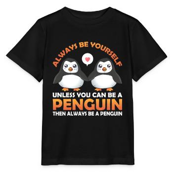 Penguin Penguin Penguin Penguin Lovers - Stanley/Stella MINI CREATOR Kids’ T-Shirt - black - Front - Mikhail (115cm)
