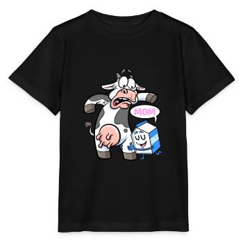 Milk Cartons Call Cow Mom Milk Farmer Cow - Stanley/Stella MINI CREATOR Kids’ T-Shirt - black - Front - Mikhail (115cm)