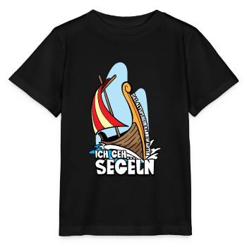 Das Altersheim kann warten ich geh segeln - Stanley/Stella Kinder T-Shirt MINI CREATOR  - Schwarz - Vorne - Mikhail (115cm)