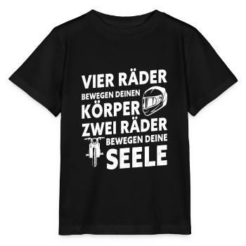 Vier Räder Bewegen Den Körper Zwei Räder Bewegen - Stanley/Stella Kinder T-Shirt MINI CREATOR  - Schwarz - Vorne - Mikhail (115cm)