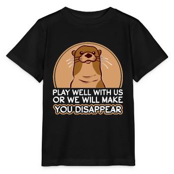 Otter Wassermarder Marder - Stanley/Stella Kinder T-Shirt MINI CREATOR  - Schwarz - Vorne - Mikhail (115cm)