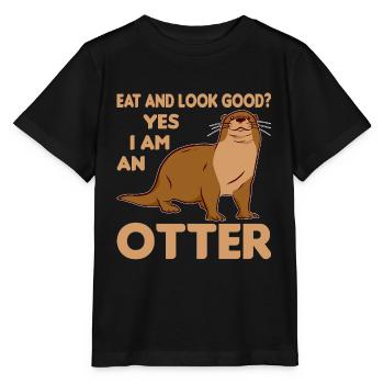 Otter Wassermarder Marder - Stanley/Stella Kinder T-Shirt MINI CREATOR  - Schwarz - Vorne - Mikhail (115cm)