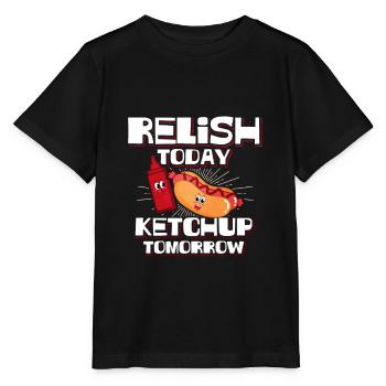 Je mets du ketchup sur mon ketchup - T-shirt bio MINI CREATOR Stanley/Stella Enfant - noir - Devant - Mikhail (115cm)