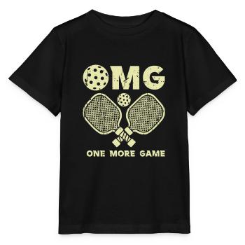 OMG One More Game - Pickleball Sport Paddle Ball - Stanley/Stella MINI CREATOR Kids’ T-Shirt - black - Front - Mikhail (115cm)