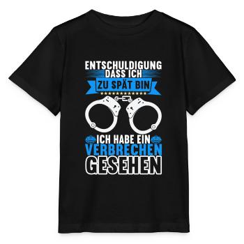 Polizei Polizist - Stanley/Stella Kinder T-Shirt MINI CREATOR  - Schwarz - Vorne - Mikhail (115cm)