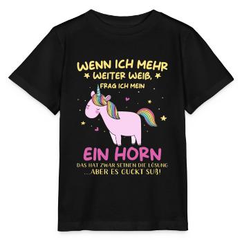 Einhorn Sprüche Einhorn Damen - Stanley/Stella Kinder T-Shirt MINI CREATOR  - Schwarz - Vorne - Mikhail (115cm)