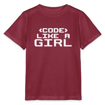 Programmer Coder Software Developer - Stanley/Stella MINI CREATOR Kids’ T-Shirt - burgundy - Front - Kain (125cm)