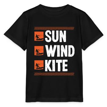 Kiteboarding Sund Wind Kite Kitesurfing Kiteboard - Stanley/Stella Kinder T-Shirt MINI CREATOR  - Schwarz - Vorne - Mikhail (115cm)