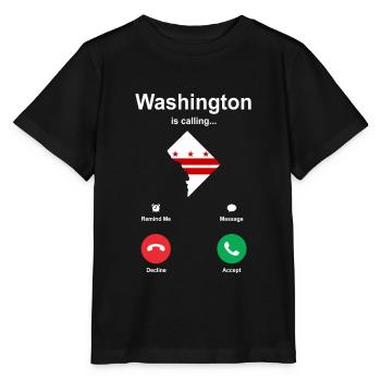 Washington-skyline - Stanley/Stella Kinder T-Shirt MINI CREATOR  - Schwarz - Vorne - Mikhail (115cm)