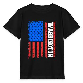 Washington-skyline - Stanley/Stella Kinder T-Shirt MINI CREATOR  - Schwarz - Vorne - Mikhail (115cm)
