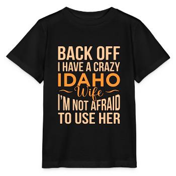 Cadeau de femme folle de l’Idaho - T-shirt bio MINI CREATOR Stanley/Stella Enfant - noir - Devant - Mikhail (115cm)