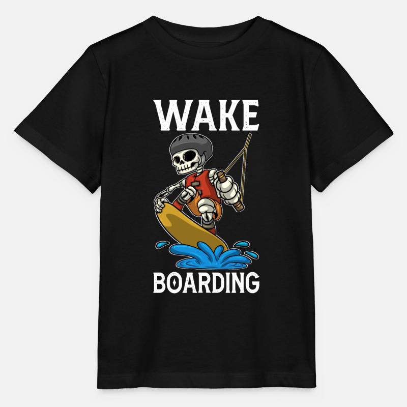 Wakeboarder Skeleton sur le wakeboard - T-shirt bio MINI CREATOR Stanley/Stella Enfant - noir