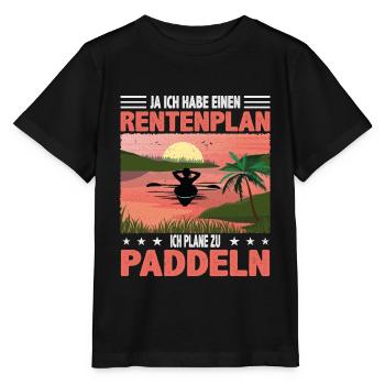 Kanu Kajak Rentenplan Plane zu Paddeln - Stanley/Stella Kinder T-Shirt MINI CREATOR  - Schwarz - Vorne - Mikhail (115cm)