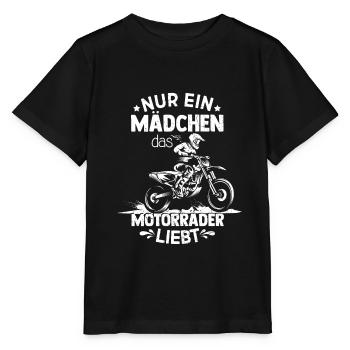Nur ein Mädchen das Motorräder liebt - Bikerin Fra - Stanley/Stella Kinder T-Shirt MINI CREATOR  - Schwarz - Vorne - Mikhail (115cm)