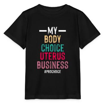 My Body Choice Uterus Store - Stanley/Stella MINI CREATOR Kids’ T-Shirt - black - Front - Mikhail (115cm)