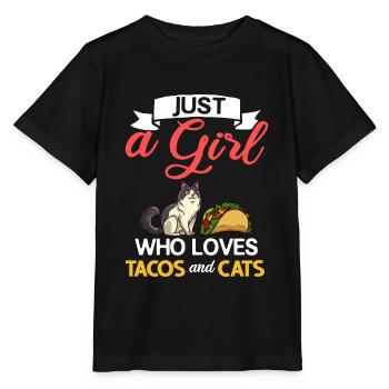 Tacocat Taco Chat Chat Chat Fast Food - T-shirt bio MINI CREATOR Stanley/Stella Enfant - noir - Devant - Mikhail (115cm)