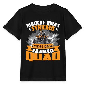 Quad Machen Omas stricken coole fahren Quad - Stanley/Stella Kinder T-Shirt MINI CREATOR  - Schwarz - Vorne - Mikhail (115cm)