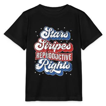 Retro Stars Stripes Reproductive Rights 4th of - Stanley/Stella MINI CREATOR Kids’ T-Shirt - black - Front - Mikhail (115cm)
