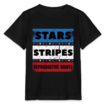 Stars Stripes Reproductive Rights distressed 4th - Stanley/Stella MINI CREATOR Kids’ T-Shirt - black - Front - Mikhail (115cm)