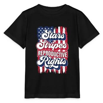 Stars Stripes Reproductive Rights 4th of july US - Stanley/Stella MINI CREATOR Kids’ T-Shirt - black - Front - Mikhail (115cm)