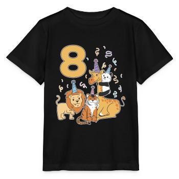 8 Jahre Tiere Zoo 8. Geburtstag Kinder Geschenk - Stanley/Stella Kinder T-Shirt MINI CREATOR  - Schwarz - Vorne - Mikhail (115cm)